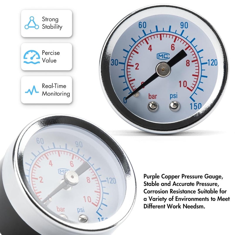 EBEIZZI 3/8" NPT Air Pressure Regulator | Air Regulator for Compressor|Air Compressor Regulator |Air Drying System |150 psi Steel-Protected Gauge - Image 4